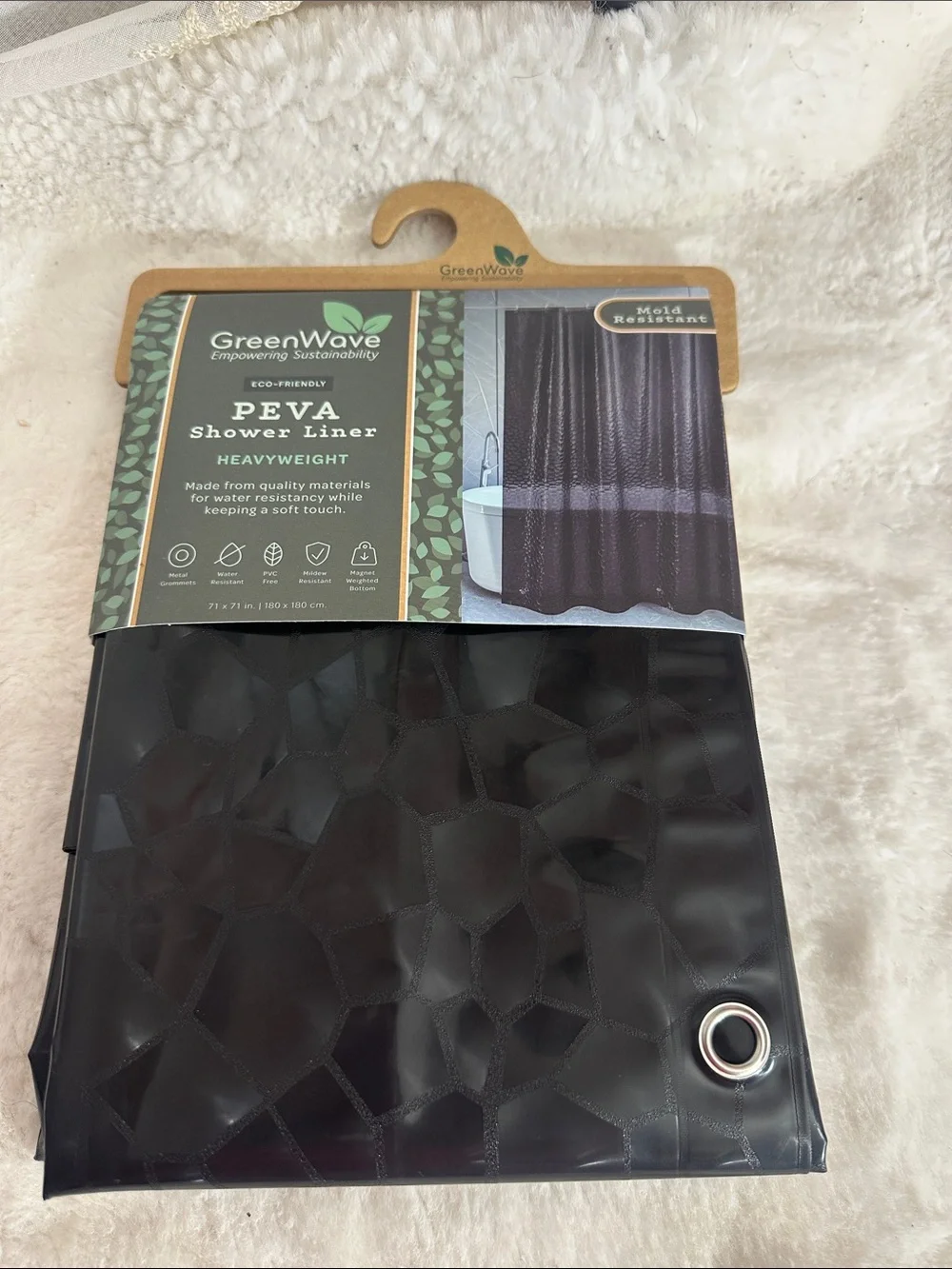 Peva black shower liner
